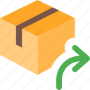 delivery, box, forward, arrow