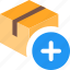 delivery, box, plus, add 
