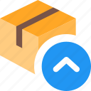 delivery, box, upward, arrow