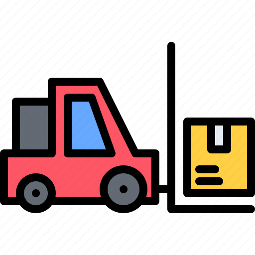 Forklift, car, box, shipping, delivery, logistics icon - Download on Iconfinder