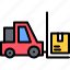 forklift, car, box, shipping, delivery, logistics 