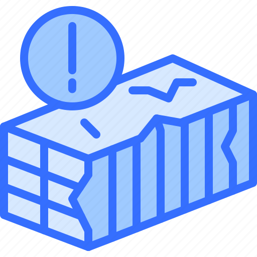 Container, broken, warning, shipping, delivery, logistics icon - Download on Iconfinder