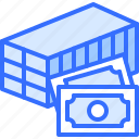 container, money, price, banknote, shipping, delivery, logistics