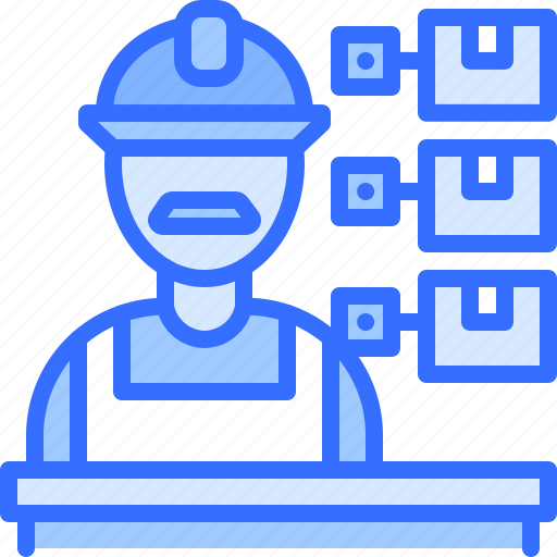 Storekeeper, helmet, box, man, table, shipping, delivery icon - Download on Iconfinder
