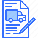 car, truck, contract, pen, document, shipping, delivery, logistics