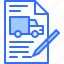 car, truck, contract, pen, document, shipping, delivery, logistics 