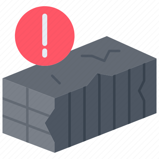 Container, broken, warning, shipping, delivery, logistics icon - Download on Iconfinder