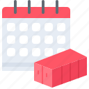 container, calendar, date, shipping, delivery, logistics