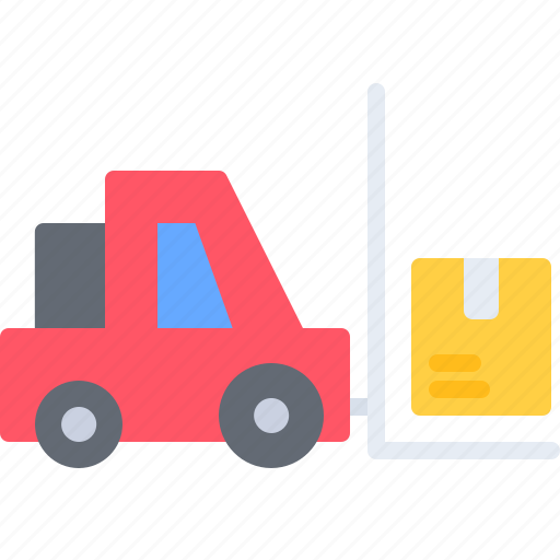 Forklift, car, box, shipping, delivery, logistics icon - Download on Iconfinder