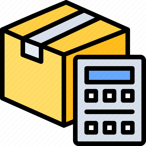 Calculator, box, price, package, delivery, service, postal icon - Download on Iconfinder