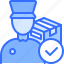customs, officer, check, package, box, delivery, service, postal 