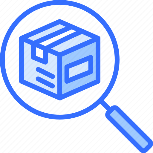 Magnifier, search, box, package, delivery, service, postal icon - Download on Iconfinder