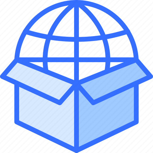 Planet, earth, box, international, package, delivery, service icon - Download on Iconfinder