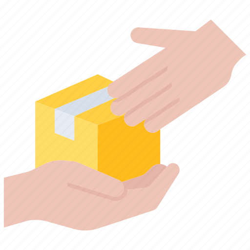 Hand, courier, box, package, delivery, service, postal icon - Download on Iconfinder