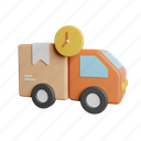 delivery, time, front, shipping, clock, transport, truck, transportation 