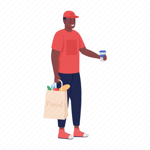 Takeout food, food delivery, courier with groceries, delivery man icon - Download on Iconfinder