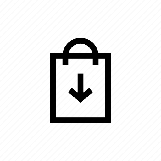 Bag, arrow, delivery, down, handbag, pouch, shopping icon - Download on Iconfinder