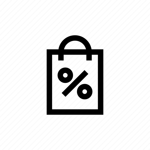 Bag, discount, ecommerce, handbag, percent, pouch, shopping icon - Download on Iconfinder