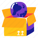 box, network, globebox, illustration, boxes, sticker