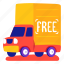 free, shipping, truck, delivery, illustration, boxes, sticker 