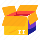 open, box, parcel, illustration, boxes, sticker