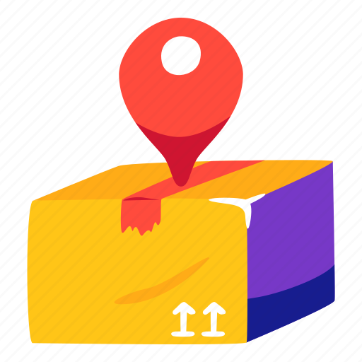 Pin, navigation, map, tracking, illustration, boxes, sticker icon - Download on Iconfinder