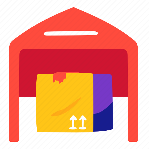 Warehouse, storagebox, illustration, boxes, sticker icon - Download on Iconfinder