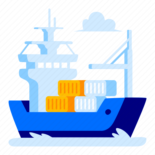Container, ship, delivery, transportation, transport, ocean illustration - Download on Iconfinder