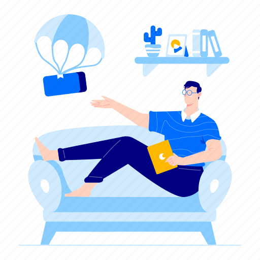 Parachute, airdrop, box, drop, package, delivery illustration - Download on Iconfinder