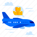 plane, delivery, air, airplane, box, transportation 