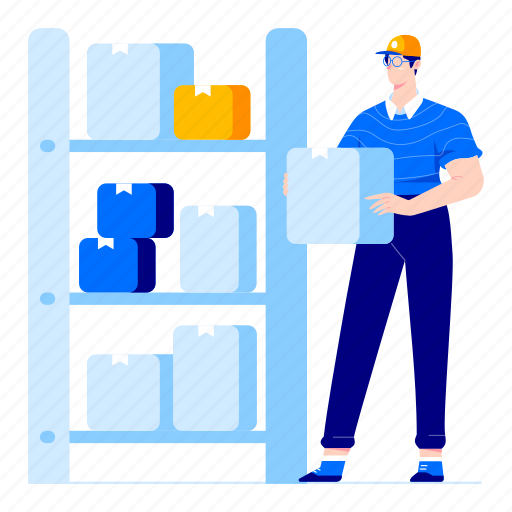 Warehouse, storage, inventory, delivery, storehouse illustration - Download on Iconfinder