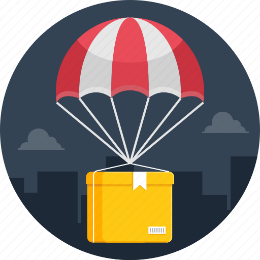 Air, courier, delivery, online, parachute, shipping icon - Download on Iconfinder