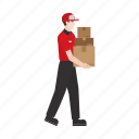 courier, delivery, job, occupation, package, people, work