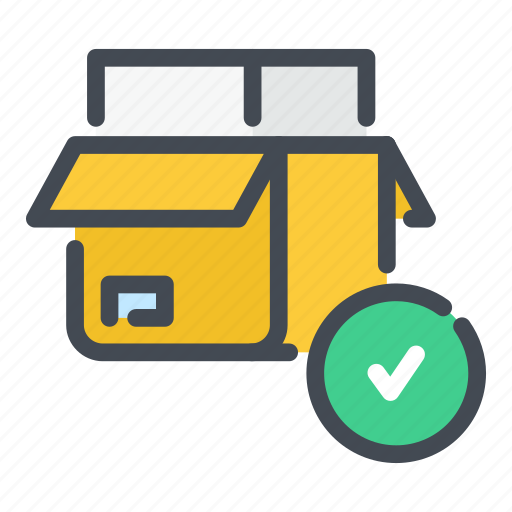 Box, check, delivery, open, package, parcel, tick icon - Download on Iconfinder