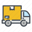box, delivery, package, parcel, shipping, truck, van