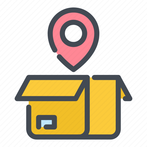 Box, delivery, destination, location, package, parcel icon - Download on Iconfinder