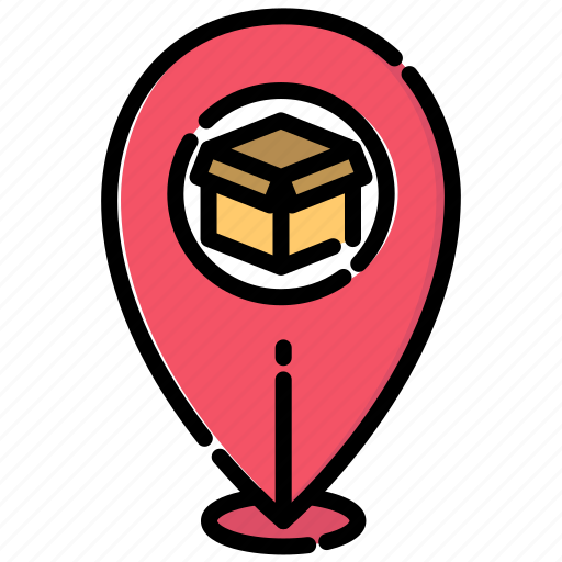 Box, delivery, goods, location, package, pin, send icon - Download on Iconfinder