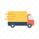 delivery truck, vehicle, fast, logistics, shipping