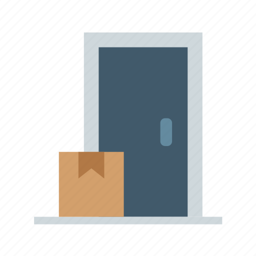 Door delivery, box, shipping, courier, entrance icon - Download on Iconfinder