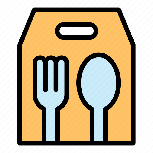 Delivery, colored, food, kitchen, restaurant, fork, spoon icon - Download on Iconfinder