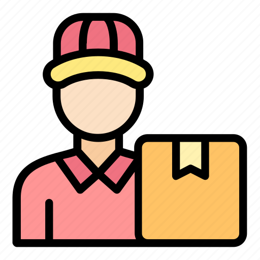 Delivery, man, shipping, package, male icon - Download on Iconfinder