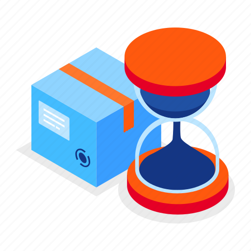 Delivery, time, hourglass, cardboard icon - Download on Iconfinder