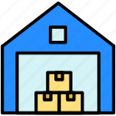 warehouse, crates, storage