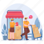 delivery, workers, checking, package, box, people, shipping, store, shop 