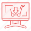 cart, online, store, retail, basket, internet, monitor, pc, shop 