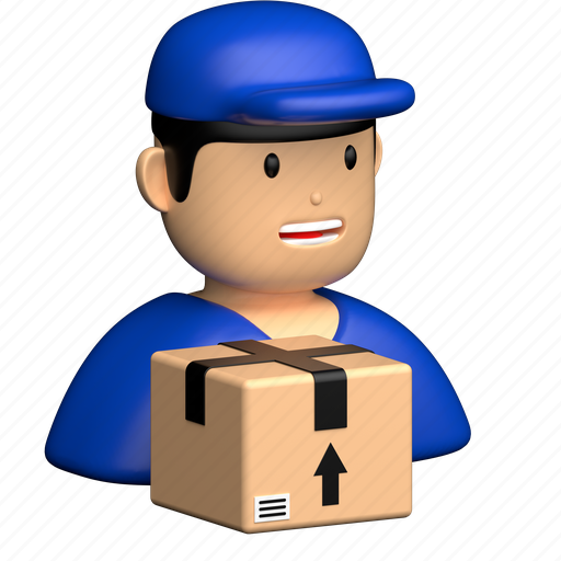 Delivery man, parcel, cargo, delivery 3D illustration - Download on Iconfinder