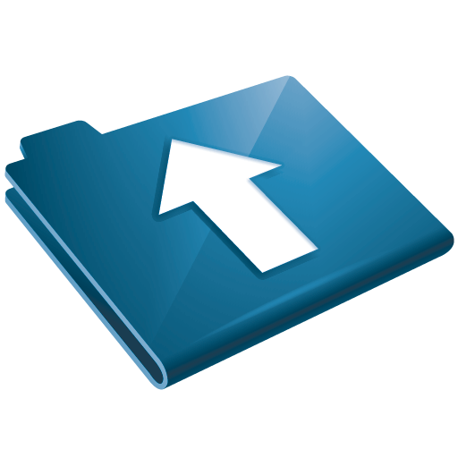 Arrow, up, folder, upload, blue icon - Free download