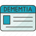dementia, card, patient, person, information