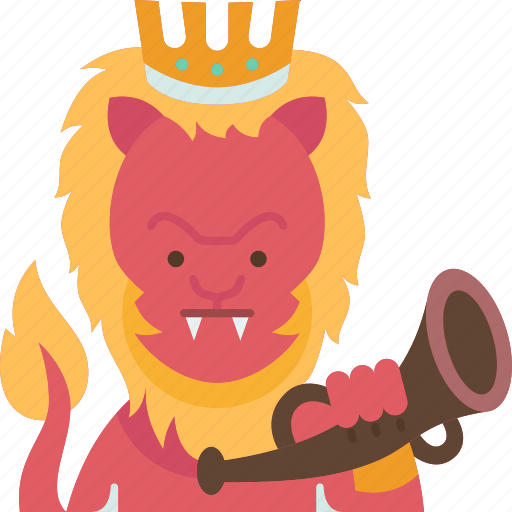 King, purson, great, lion, trumpet icon - Download on Iconfinder