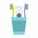 cup, dental, health, healthy, hygiene, toothbrushes, toothpaste